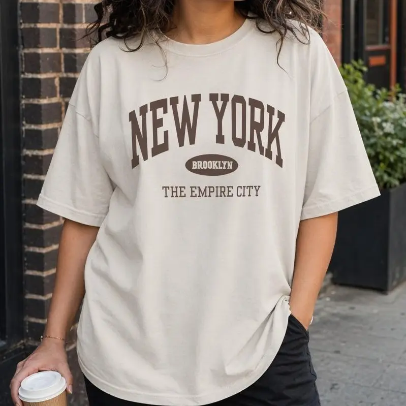 Vintage New York Graphic Tee Women Brooklyn The Empire City Shirt Plus Size Comfy Top Vintage New York Graphic Tee Women Brooklyn The Empire City Shirt Plus Size Comfy Top