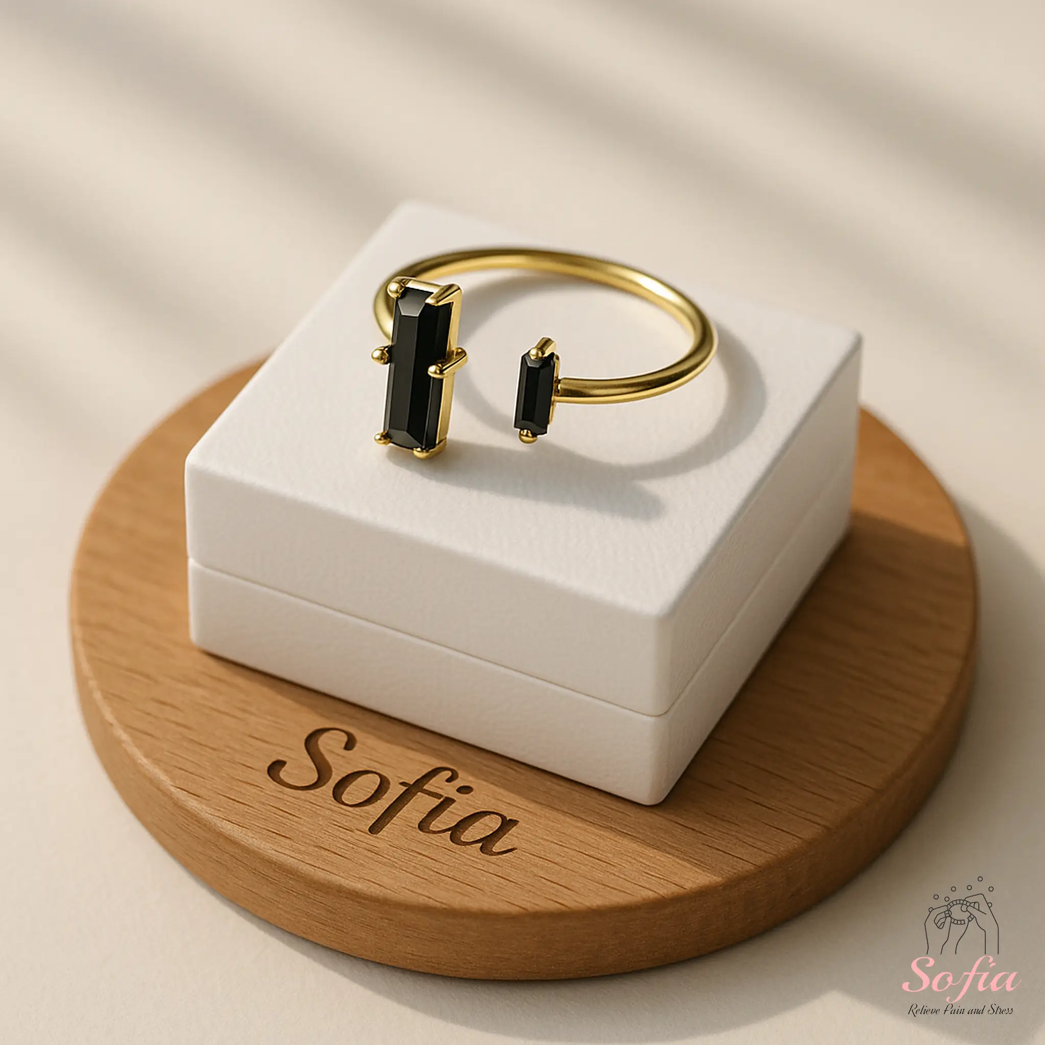 Minimalist Natural Black Obsidian Ring US 7.5 - Black Obsidian Bar Ring in Sterling Silver - Vintage Ring Handcrafted Rings - Open Rings Gifts for her