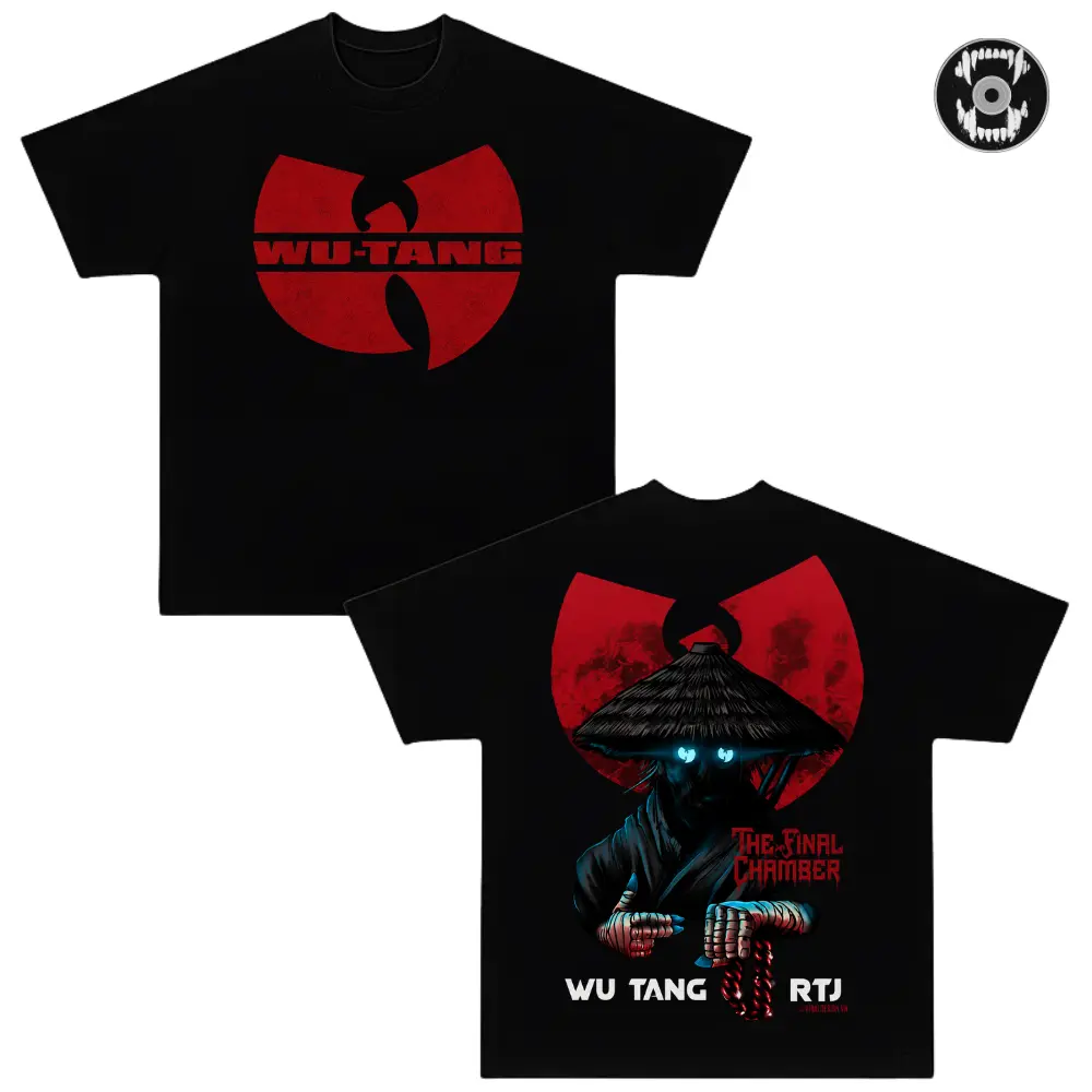 Wu-Tang Clan The Final Chamber Tour 2026 Double Sided Graphic Tee, Featuring Bold Red And Black Hip Hop Artwork, Heavyweight Cotton Oversized T-Shirt For Rap Fans, Streetwear Lovers, Concert Outfits, Casual Wear, Music Gift Ideas
