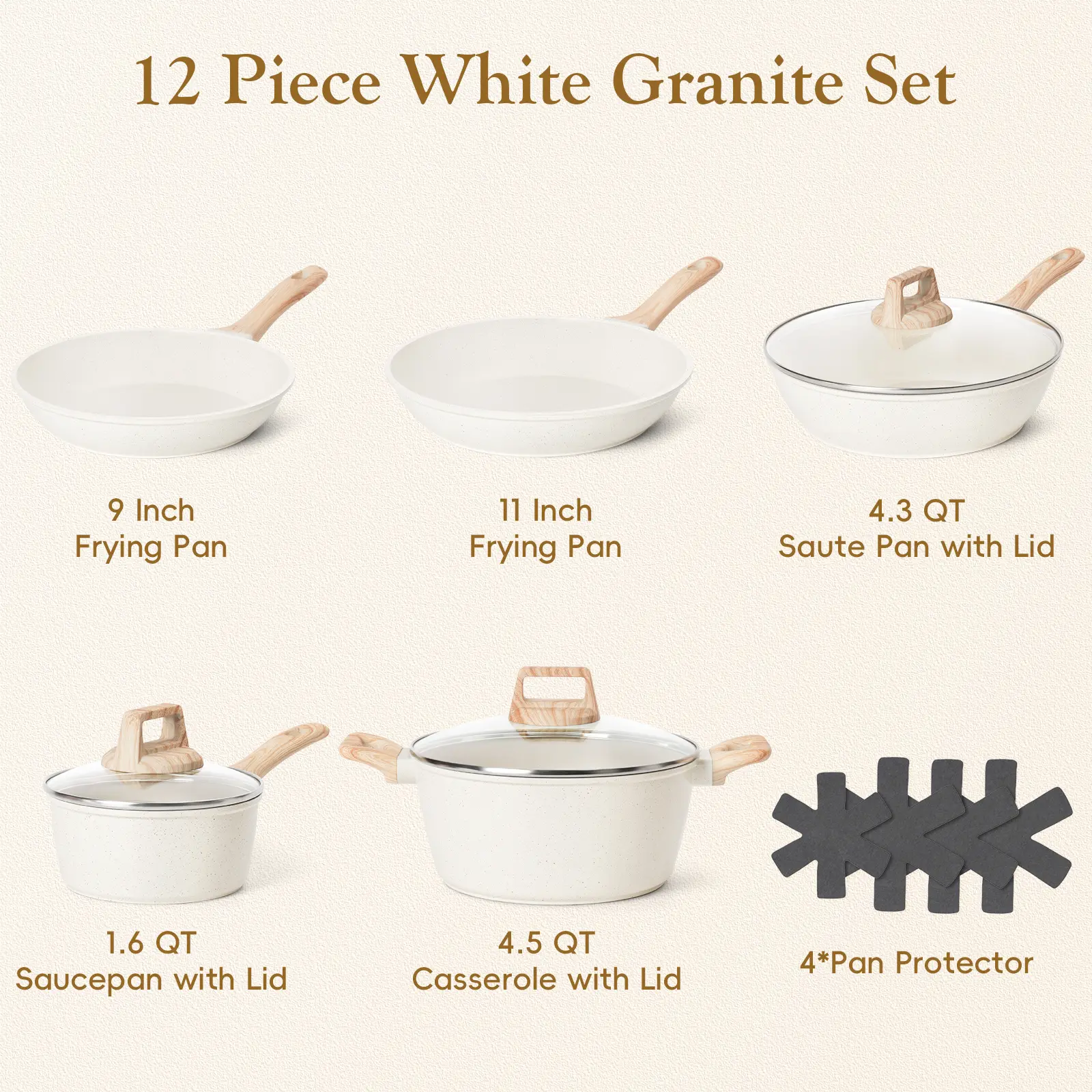 New-12 pcs/4 protecter white