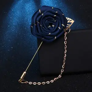 2025 exquisite man groom wedding clothing owner brooch, handmade rose brooch, Taser chain dress accessories