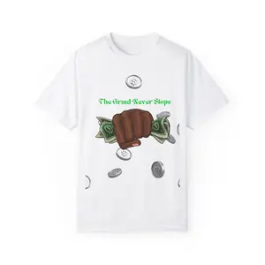 Motivational Unisex Garment-Dyed T-Shirt - "The Grind Never Stops"