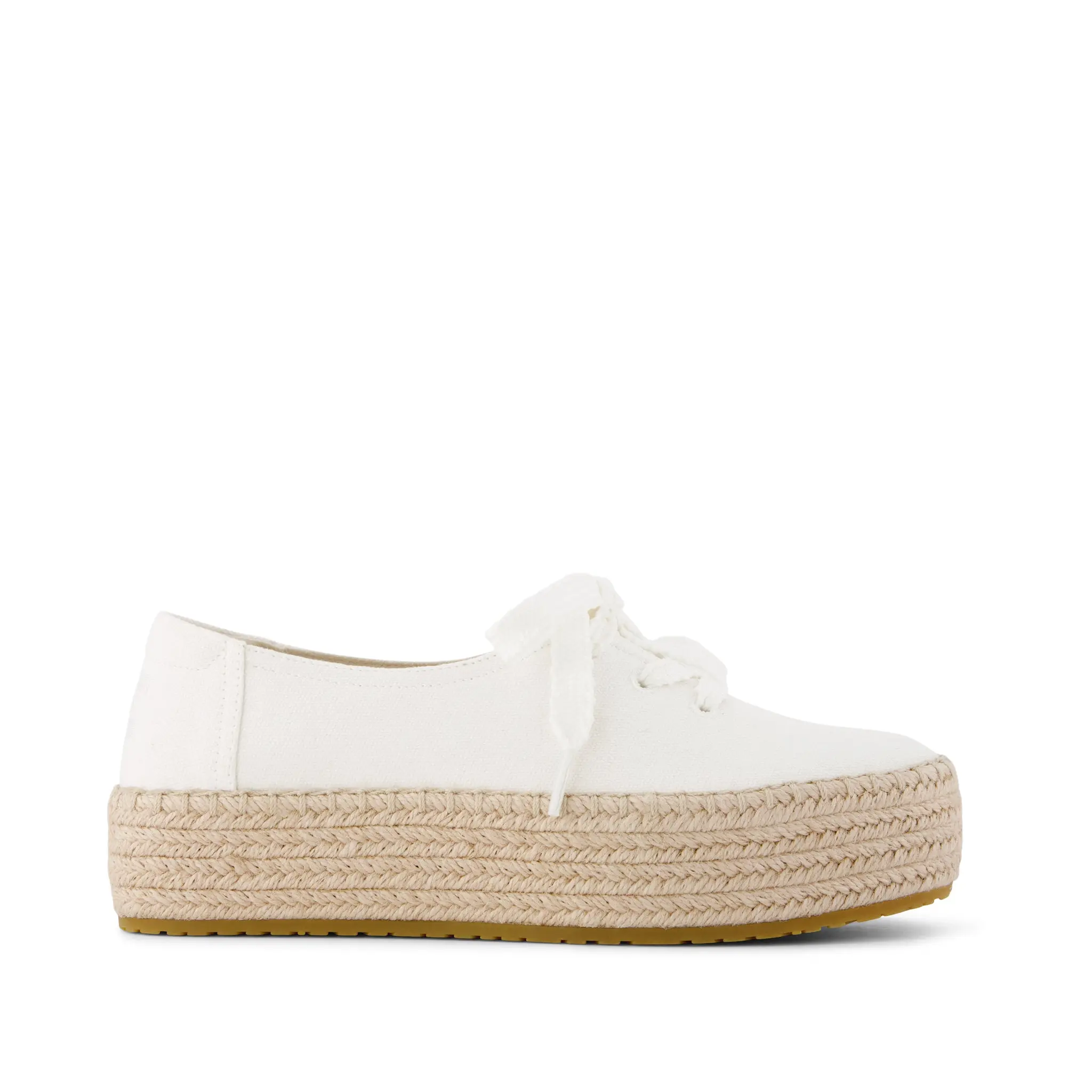 Womens Valencia Lace-Up Platform Espadrille White Canvas Womens Valencia Lace-Up Platform Espadrille White Canvas