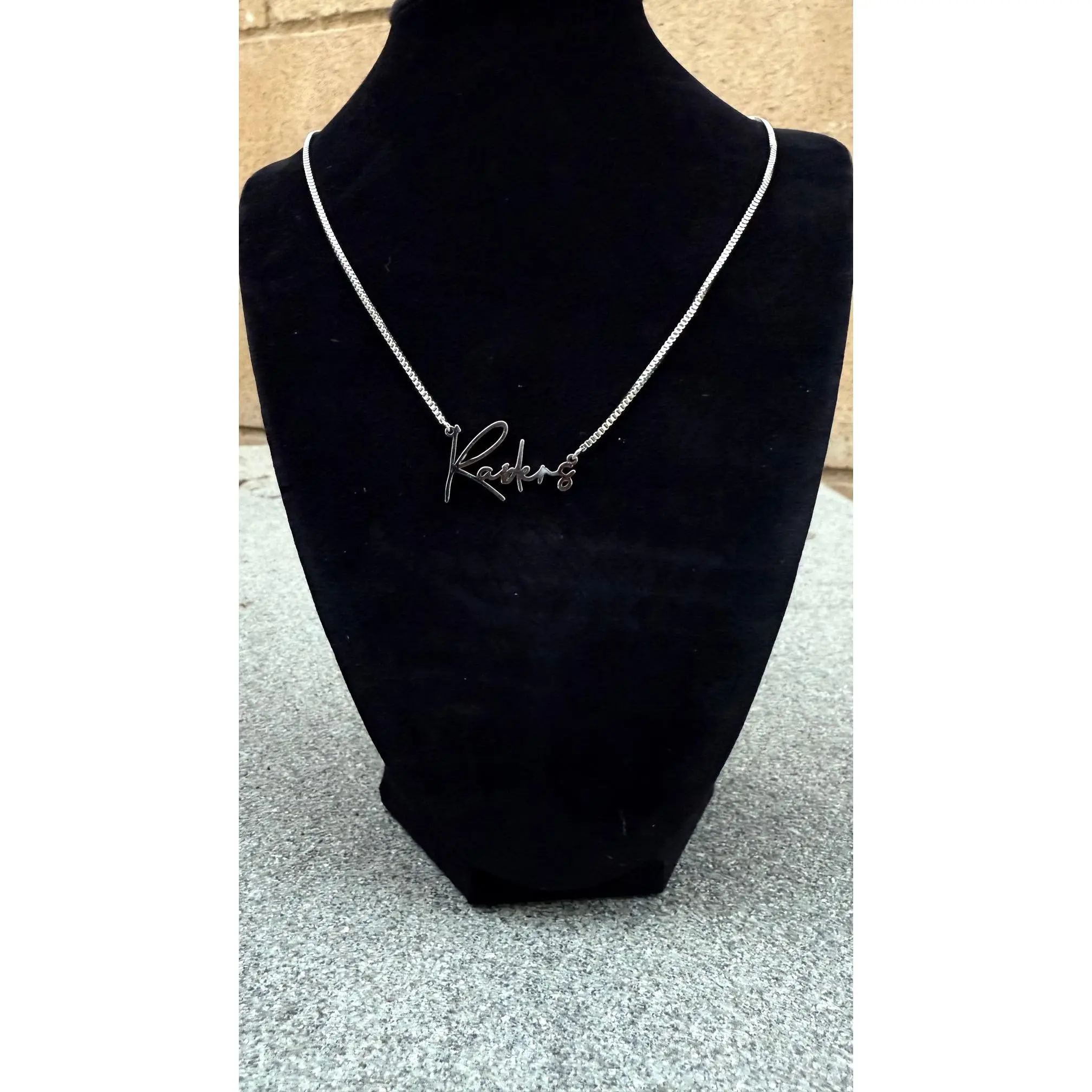 Raiders Necklace Stainless Steel Silver Waterproof Hypoallergenic Trendy Fashion Jewelry Long Lasting Plating and Tarnish Free