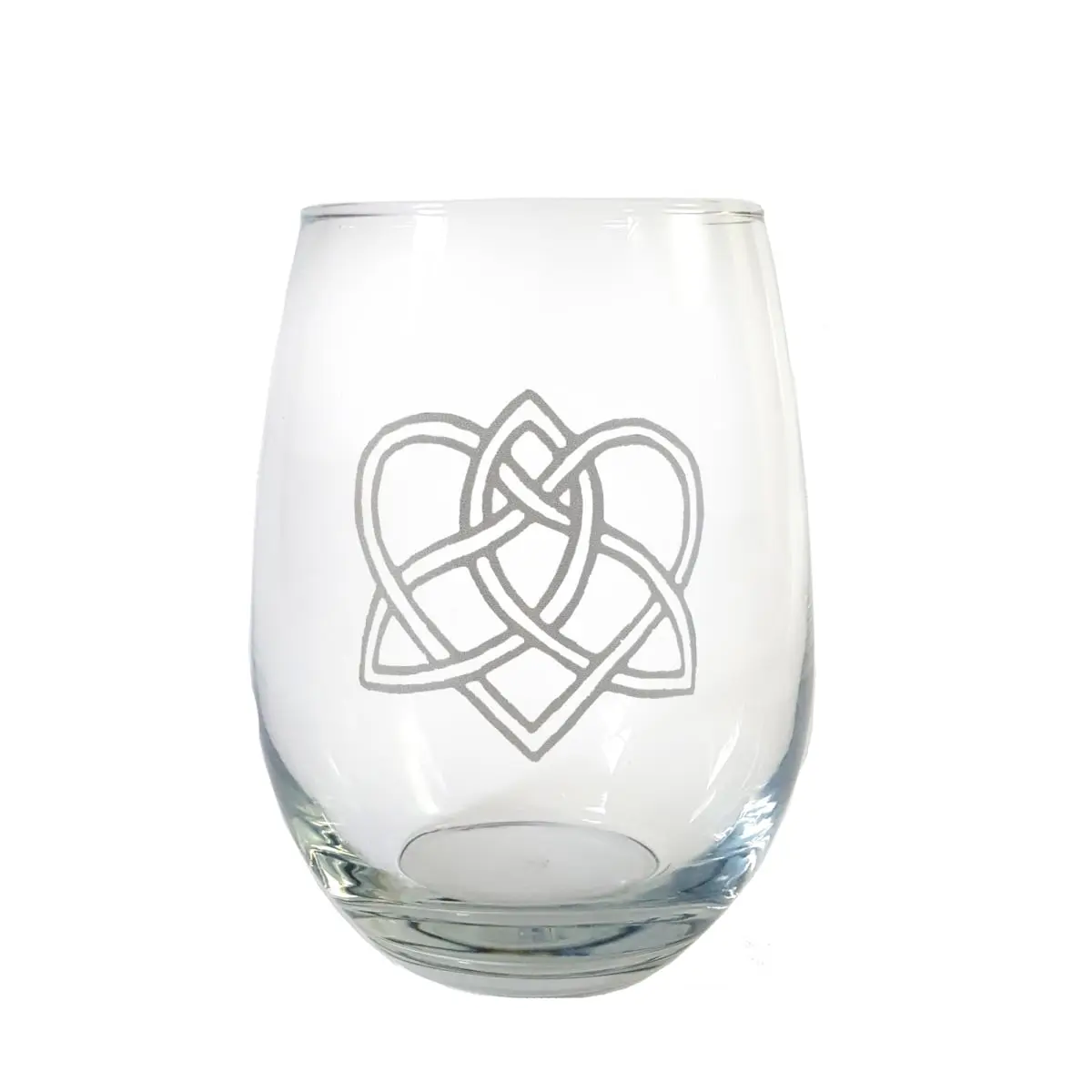 Lyoncraft WILK01 Stemless Wine Glass - 18 oz (500-1,000 ml), Laser Engraved Celtic Love Knot, Lightweight, Luminous, Non-Leaded, Dishwasher Friendly, for Adults' Wine Tasting