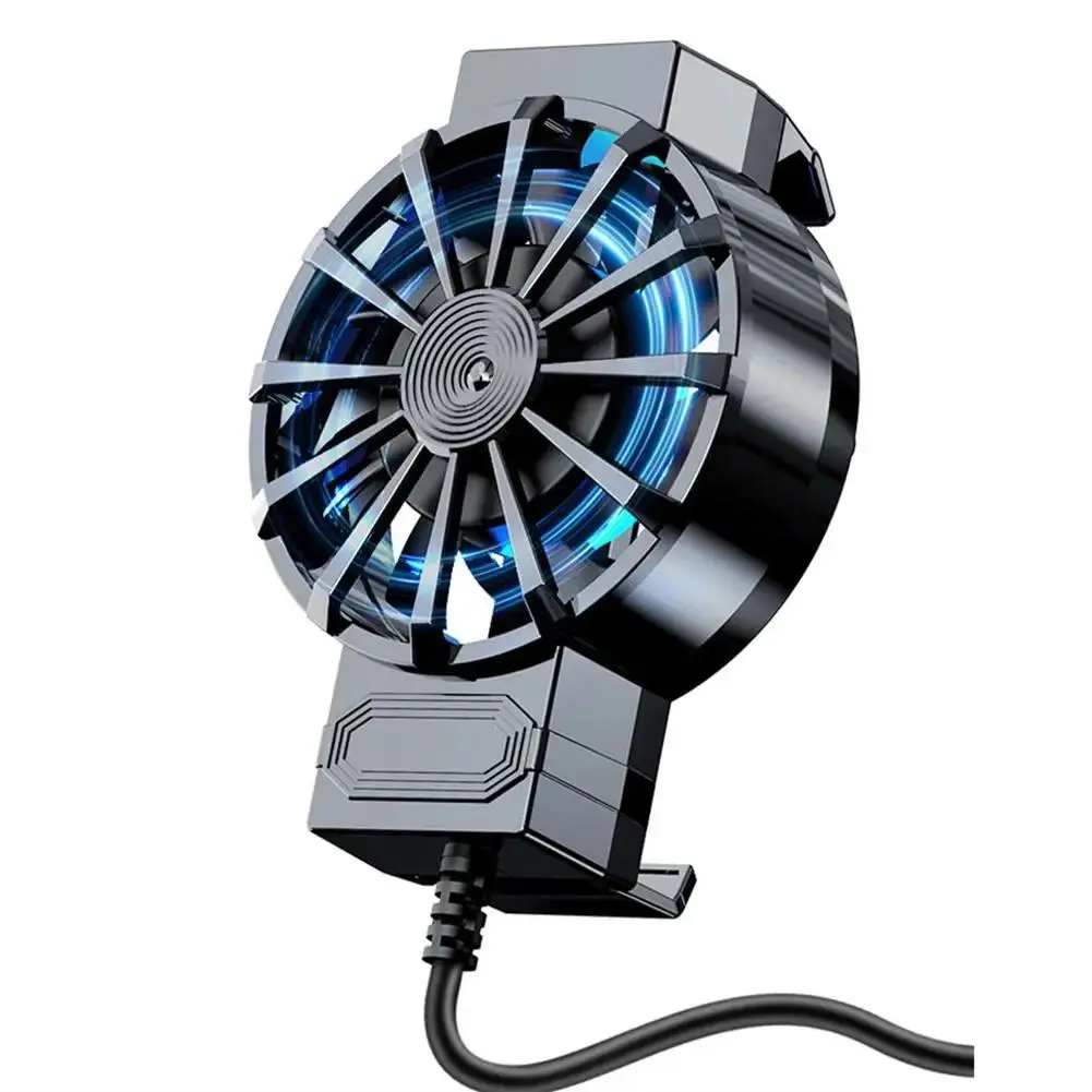 Universal Mobile Phone Game Wired Cooler, Cell Phone Radiator Case, Live Streaming Cooler for Huawei Xiaomi iPhone Smartphones, USB, Portable USB Fan, Cellphone Cooler, Phone Cooling Fan