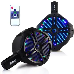 Waterproof Marine Speakers 260W LED Lights 8" Dual Subwoofer