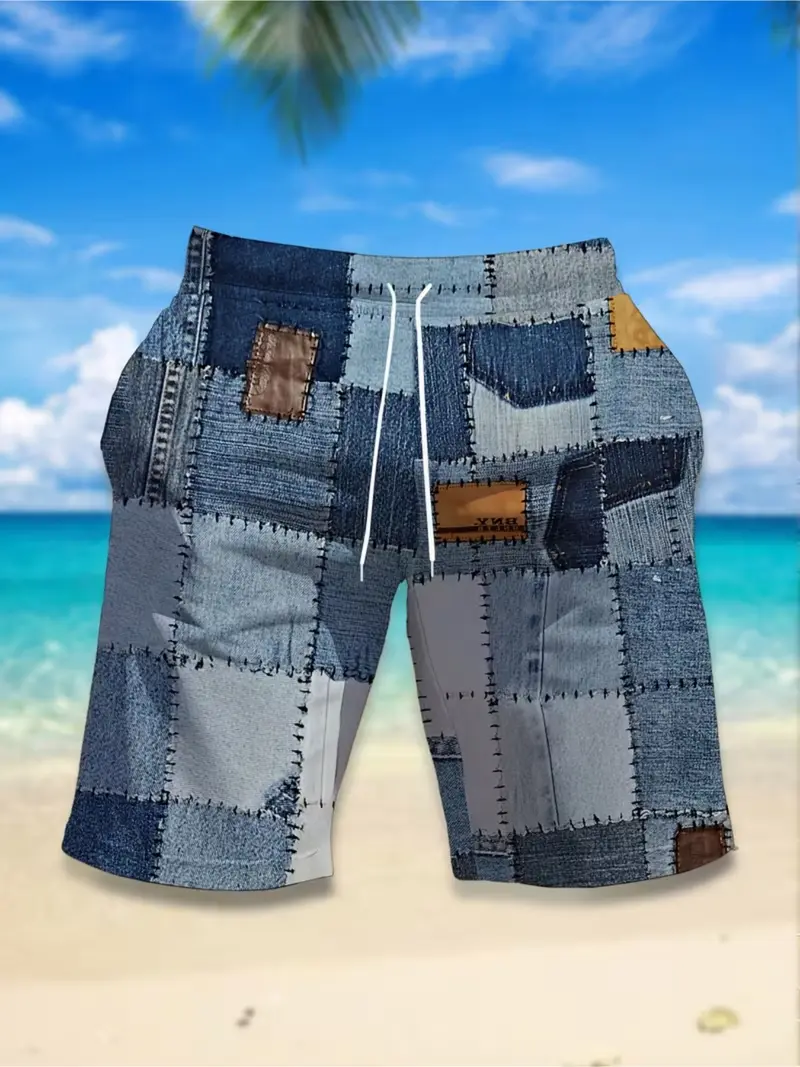 Mens Jeans Shorts Capri Denim Japanese Pattern Embroidery Phoenix