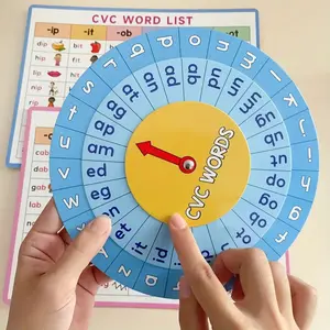Interactive Cvc Phonics Wheel Game Set, Colorful Design for Early Education Development, Ideal Reading Skills Teaching Tool, Learning Tool, Learning Materials