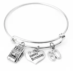 60th Birthday Slot Machine Charm Bracelet for Women – Adjustable Bangle Gift