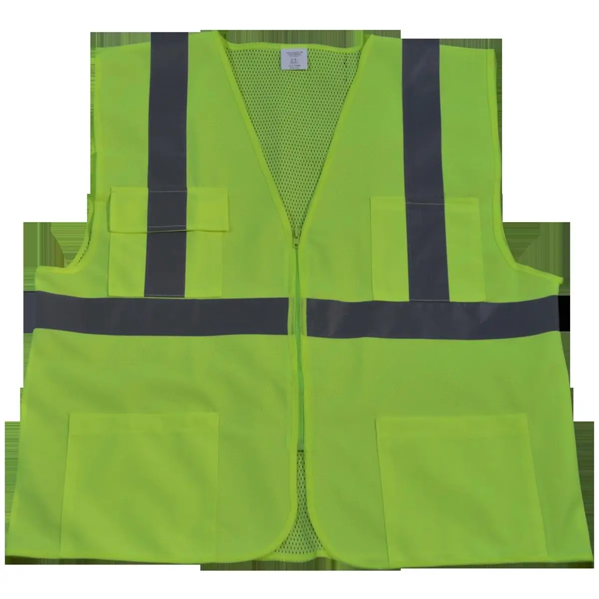 212 MAIN Petra Roc LV2-FSMB-2X-3X ANSI Class 2 Safety Vest, Front Solid Mesh Back, Lime - 2X, 3X