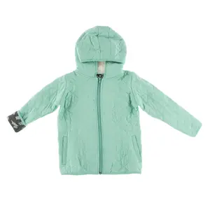 Print Quilted Jacket with Sherpa-Lined Hood in Glass/Stone Domestic Animals