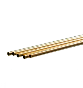 Round Brass Tube: 4mm OD x 0.45mm Wall x 1 Meter Long (5 Pieces)