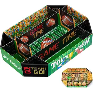 Football Party Supplies Kit, Huge 24X14 Inch Football Snack Stadium Tray, Superbowl Party Decorations 2026, 9 Compartment Party Food Large Tray Set for Super Bowl Tailgate Game Day Birthday