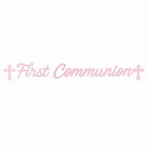 Elegant Pink First Communion Banner