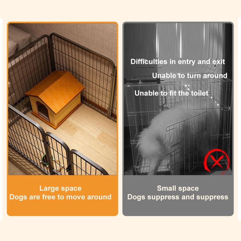 6 Panels Pet Exercise Playpen, Heavy Duty Foldable Dog Puppy Kennel Cage Fence for Small Animals Cat Rabbit, Safe Durable Design