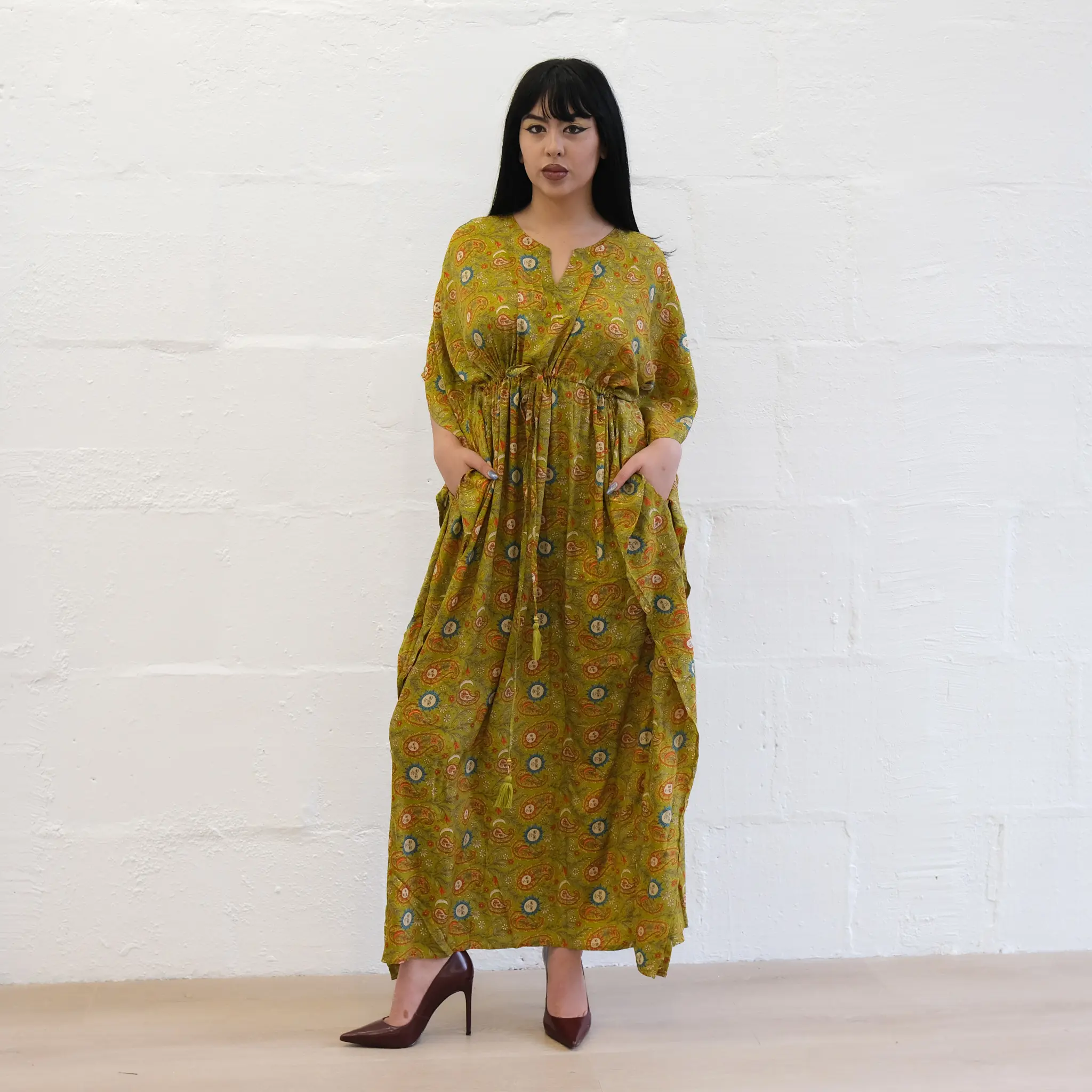 Bohemian Festival Maxi Kaftan, Flowy Recycled Silk Moo Moo Dress, Paisley Celestial Kimono, Festival Goddess Dress, Earthy Boho Vibes - TikTok Shop Bohemian Festival Maxi Kaftan, Flowy Recycled Silk Moo Moo Dress, Paisley Celestial Kimono, Festival Goddess Dress, Earthy Boho Vibes - TikTok Shop