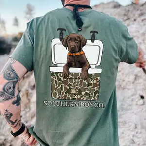 (Back Side) Lab In Camo Cooler Men's Short Sleeve Shirt, Southern Boy Co Shirt, Family Matching Outfits, Dad And Son Tee, Youth And Adult Shirt, Country Boy