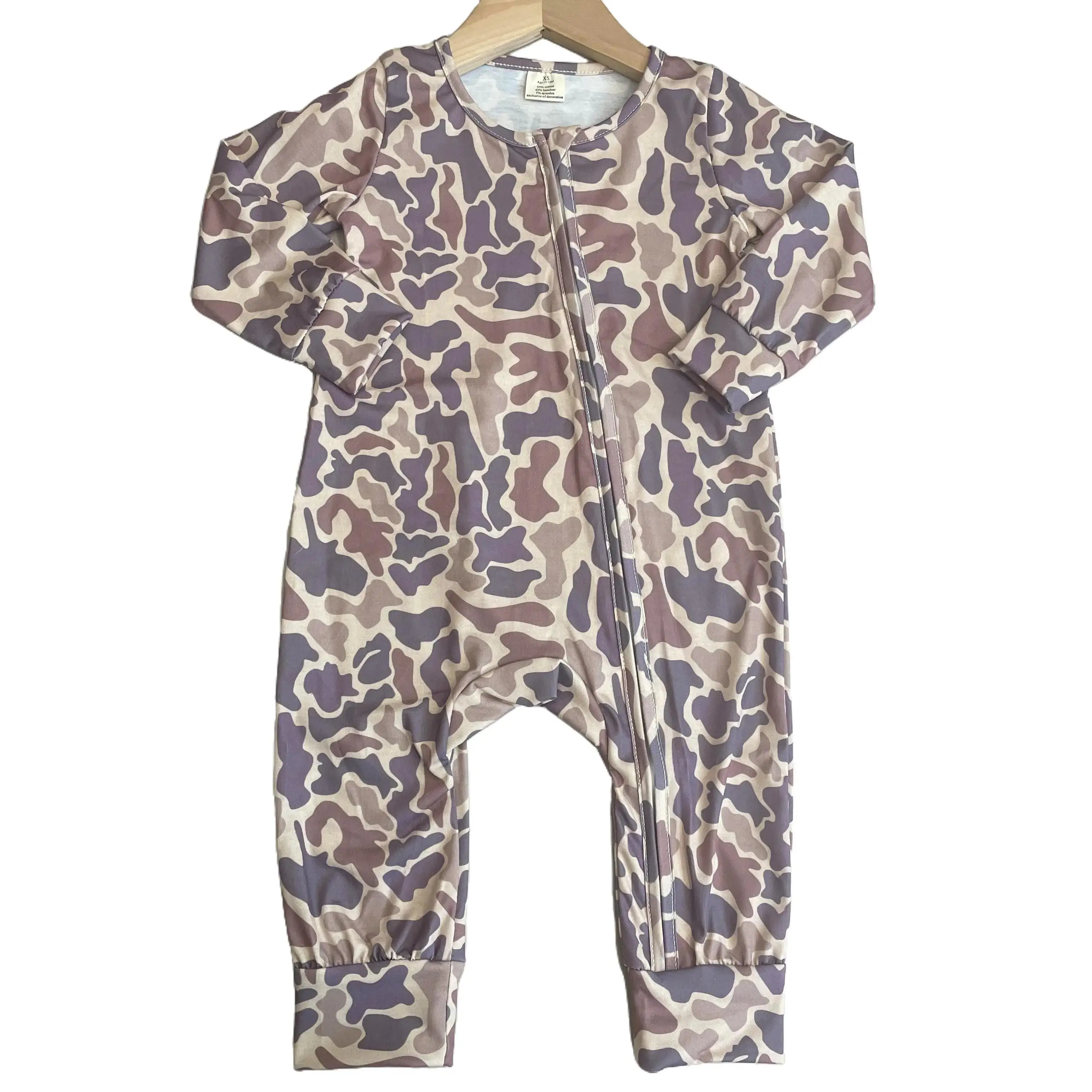 baby boy clothes brown camo romper zipper boy winter pajamas baby hunting clothes