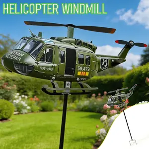 Metal Helicopter Windmill, Garden Decorative Windmill, Perfect Gift for Father's Day, Graduation Season, Unique Outdoor Decoration