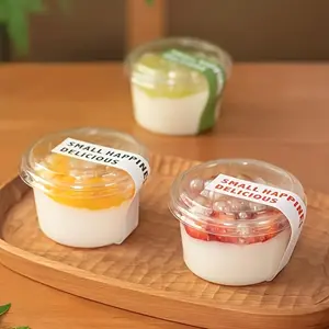 50Pcs 5.07oz (150ml) Reusable Clear Plastic Portion Cups with Snap Lids, Disposable Dessert Bowls for Ice Cream, Yogurt, Soup, Snacks & Jelly, Perfect for Holiday, Party, Picnic & Daily Use
