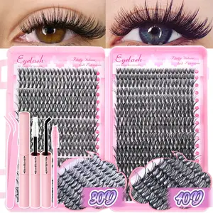 At-Home DIY Lash Extension Kit - Natural Wispy Clusters (9-16mm) with Bond & Seal