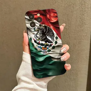 Mexico Flag Pattern Phone Cases With Lens Protector, Shockproof Mobile Phone Case, Decorative Phone Protector Cover, Phone Accessories Compatible With  15 Pro Max Case  14 Pro Max Case  11 Cases