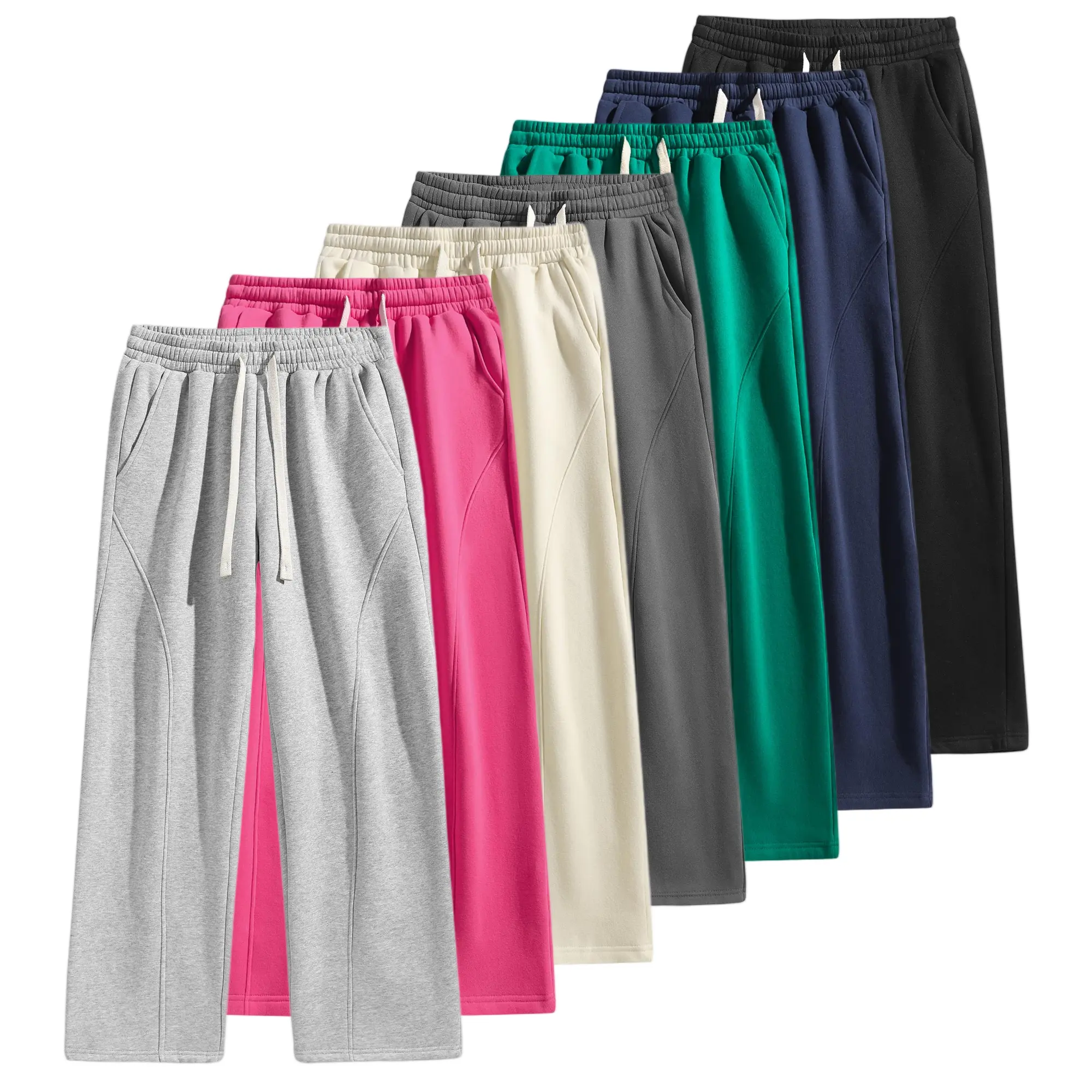 Women's Wide Leg Fleece Thermal Lined Sweatpants, Plus Size Baggy Hight Waist Trousers with Drawstring, Spring Fall Winter Loose Fit Straight-Leg Pants for Work School Gym or Daily Wear, Casual Basic Stylish Womenwear summerwins