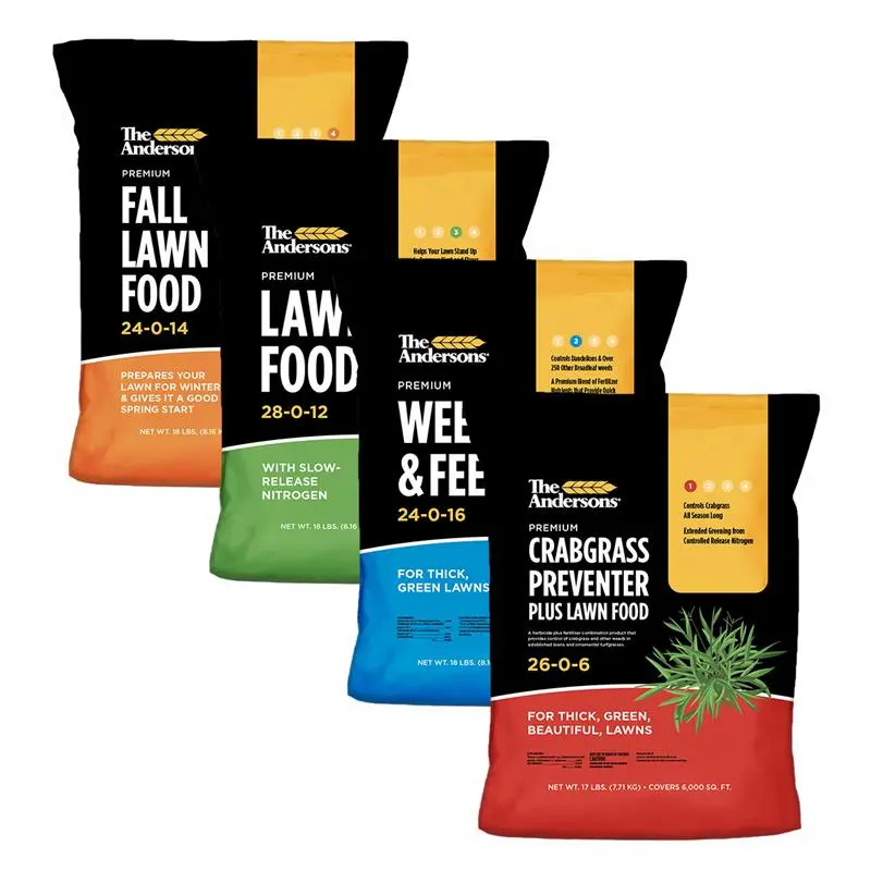 The Andersons Lawn Program - Full Season Fertilizer and Weed Control Program - for Thick Green Lawns - Covers Entire Growing Season - Safe for All Turf Types