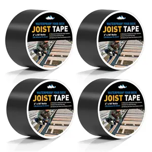 Joist Tape for Decking - Heavy Duty Joist Tape, 2 x 50'  & Weatherproof Deck Flashing Tape Protects The Top of The Joist, Beam from  and Rot (2" x 50', 4 Pack)