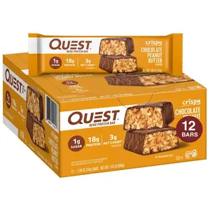 Quest Hero Protein Bar – Chocolate Peanut Butter Flavor, 12 Count, High Protein, Low Carb, Indulgent & Guilt-Free Snack!