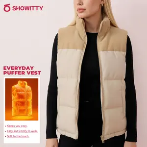 SHOWITTY Women’s Zip Up Puffer Vest – Warm Sleeveless Jacket with Pockets | Fall & Winter Essential