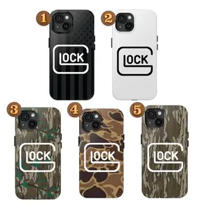 GLOCK logo Camo Phone Case, iPhone 17 16 15 14 13 12 11 X 8 7 Pro Max