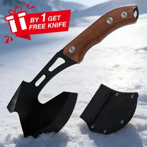 Purple Dragon Camping  Axe with Sheath - 14" Hand Forged Survival axe for Wood Chopping, Splitting & Carving, Bushcraft Axe for Outdoor & Garden Work with Full Tang Wood Handle, Men's Gift