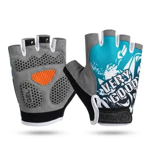 Padded Half Finger Cycling Gloves, Shock Absorbing Anti-Slip Breathable Bike Gloves for Men Women, MTB Road Biking Sports Gloves