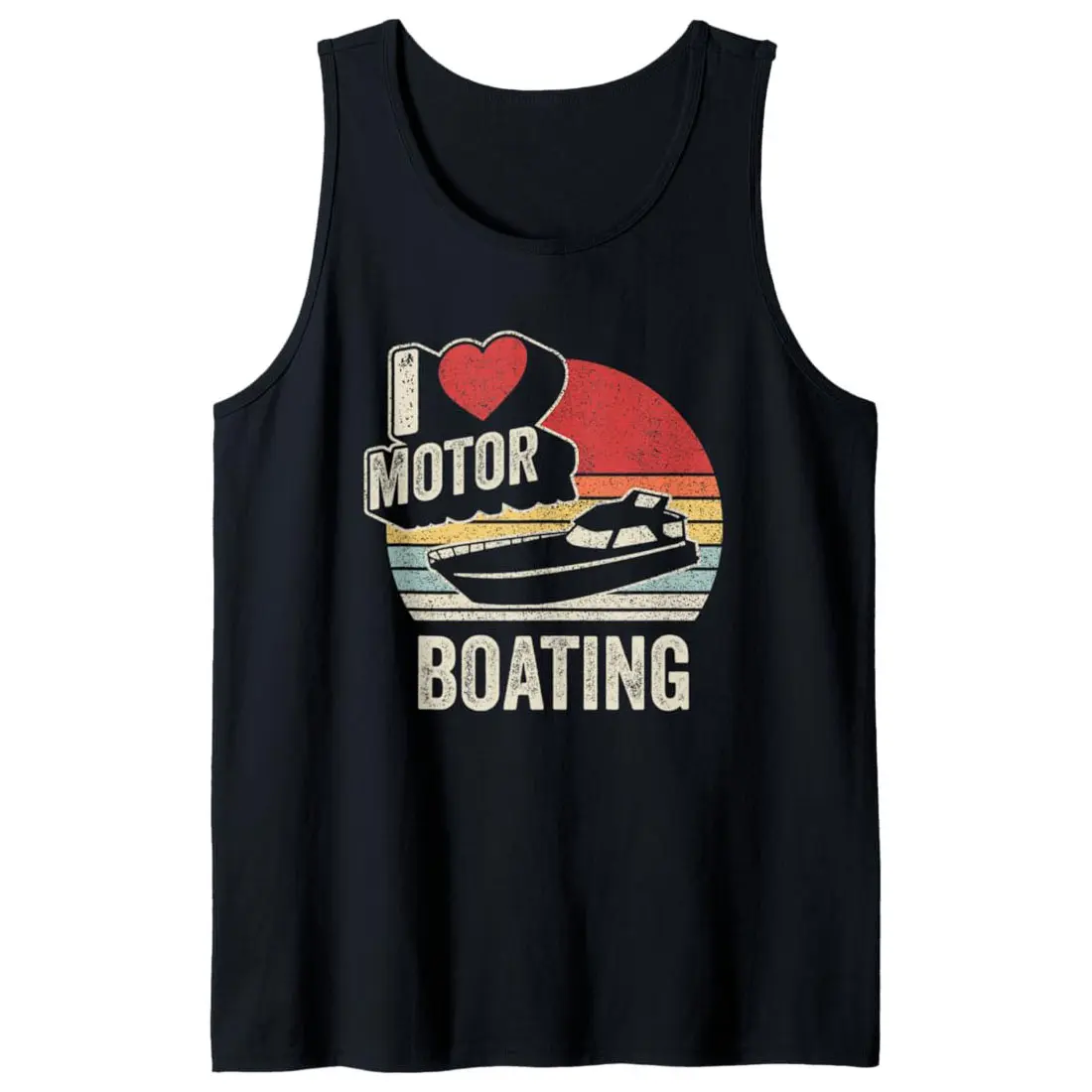 Vintage Retro I Love Motor Boating Funny Boater Tank Top, Unisex Tank Top
