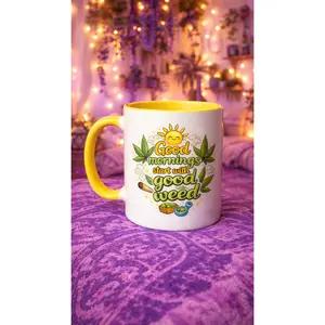 Good Mornings Start With Good Weed glossy mug