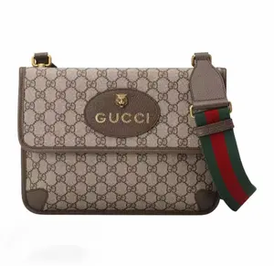 Pre-owned GUCCI Canvas Crossbody Bags GG Supreme Crossbody Bag Medium Unisex