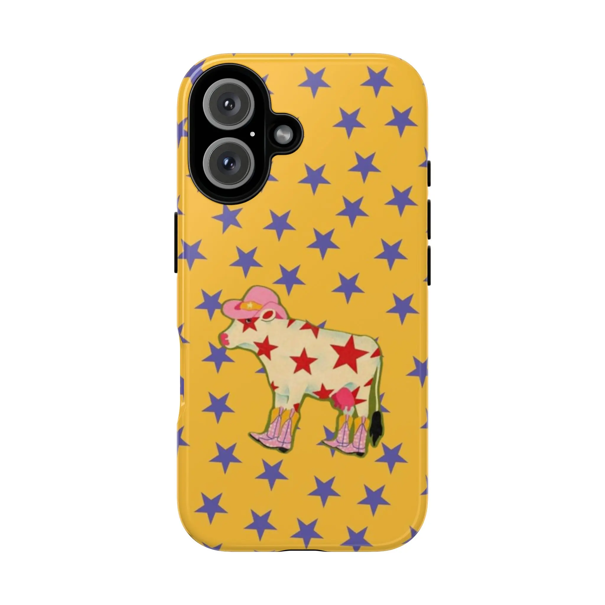 Trendy Western Cowboy Cow Polycarbonate Cellphone Case - Crisp UV Printing, Precise Fit, Impact-Absorbent, Shock-Resistant, Waterproof, Cute Durable Camera Guard Mobile Phone Accessory for Fans, Accessories, Shock‑Safe Shell