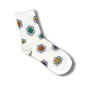Smiley Flowers Crew Socks