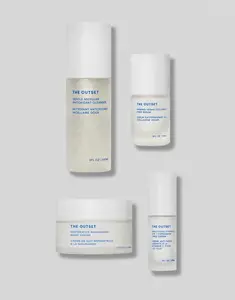 The Outset Night Routine Set - Micellar Cleanser, Prep Serum, Night Cream & Eye Cream for Radiant Skin Repair & Moisturize - Value Pack