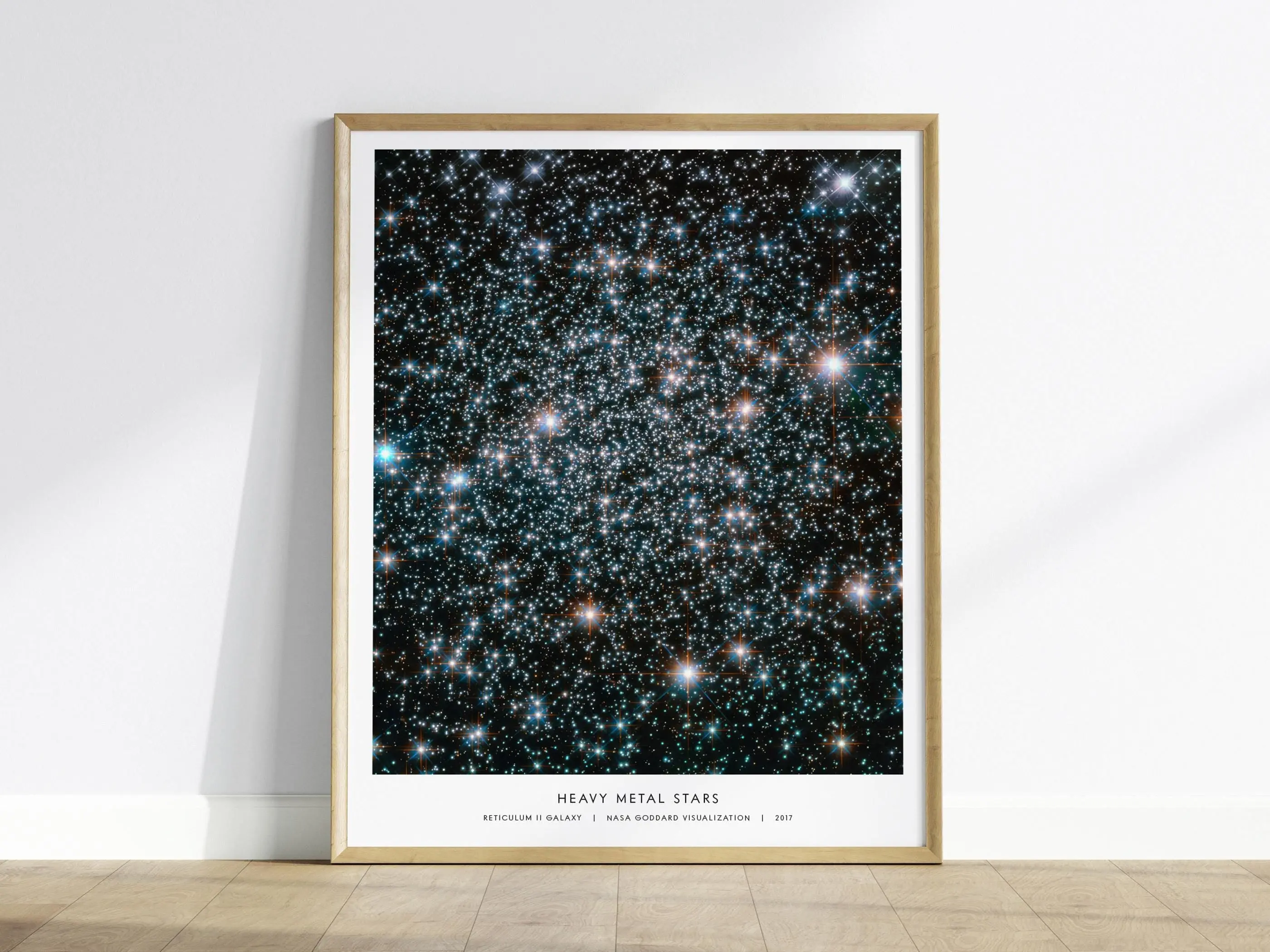 Heavy Metal Stars Poster | Reticulum II Galaxy NASA Space Wall Art