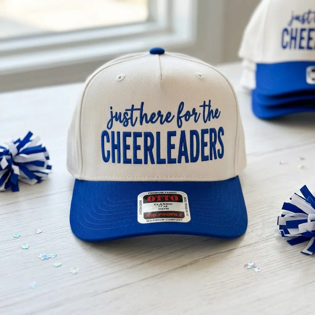 Just Here For The Cheerleaders Embroidered Hat, Cheer Mom Baseball Cap, Cheerleading Parent Gift