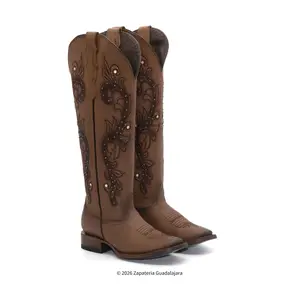 Tall Wide Square Toe Matte Honey Leather Boot-H22T2651