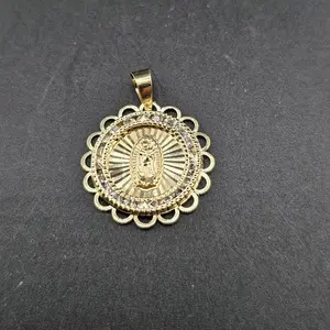 gold 14k pendant virgin mary design for everyday wear