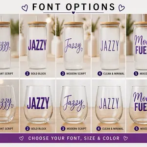 Custom Vinyl Name Decal for Cups Personalized Text for Tumblers Mugs & Glasses Choose Your Font Size Color Options