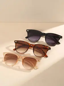 Women's Tortoiseshell Oval Frame Glasses Set, Y2K Fashion Accessories, Perfect for Summer Beach Vacations, Travel, Back-To-School Season