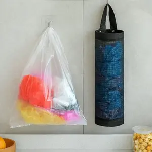 Kitchen Grocery Bag Home Holder Wall Mount Plastic Bag Holder Dispenser Hanging Storage Trash Garbage Bag Garbage Organizer Space Saving Bags