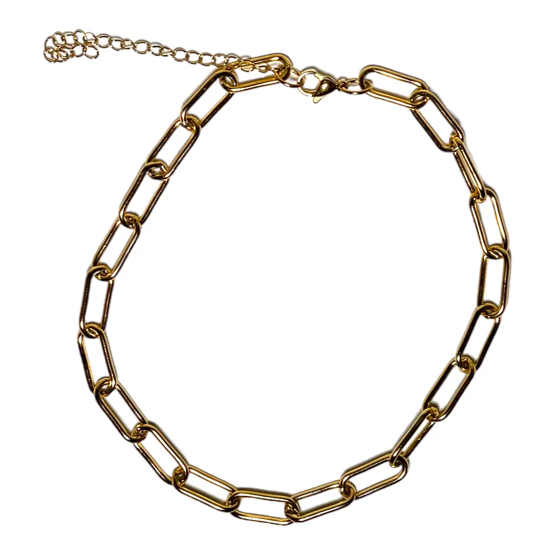 Paperclip Choker Handcrafted Hypoallergenic Stainless Steel Tarnish Resistant Bold Layerable Chain Necklace