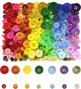 800 Pcs Assorted Sizes Resin Buttons,Round Craft Buttons for Sewing DIY Crafts,Children'S Manual Button Painting BcPowr